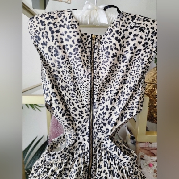 🐆 Animal Print Shimmer Cut Out Mini Dress - Women's Size Small 🐆 - Picture 7 of 11